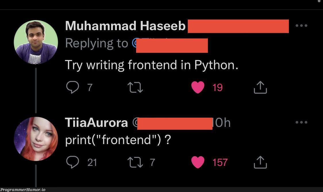 Clever | python-memes, try-memes, frontend-memes | ProgrammerHumor.io