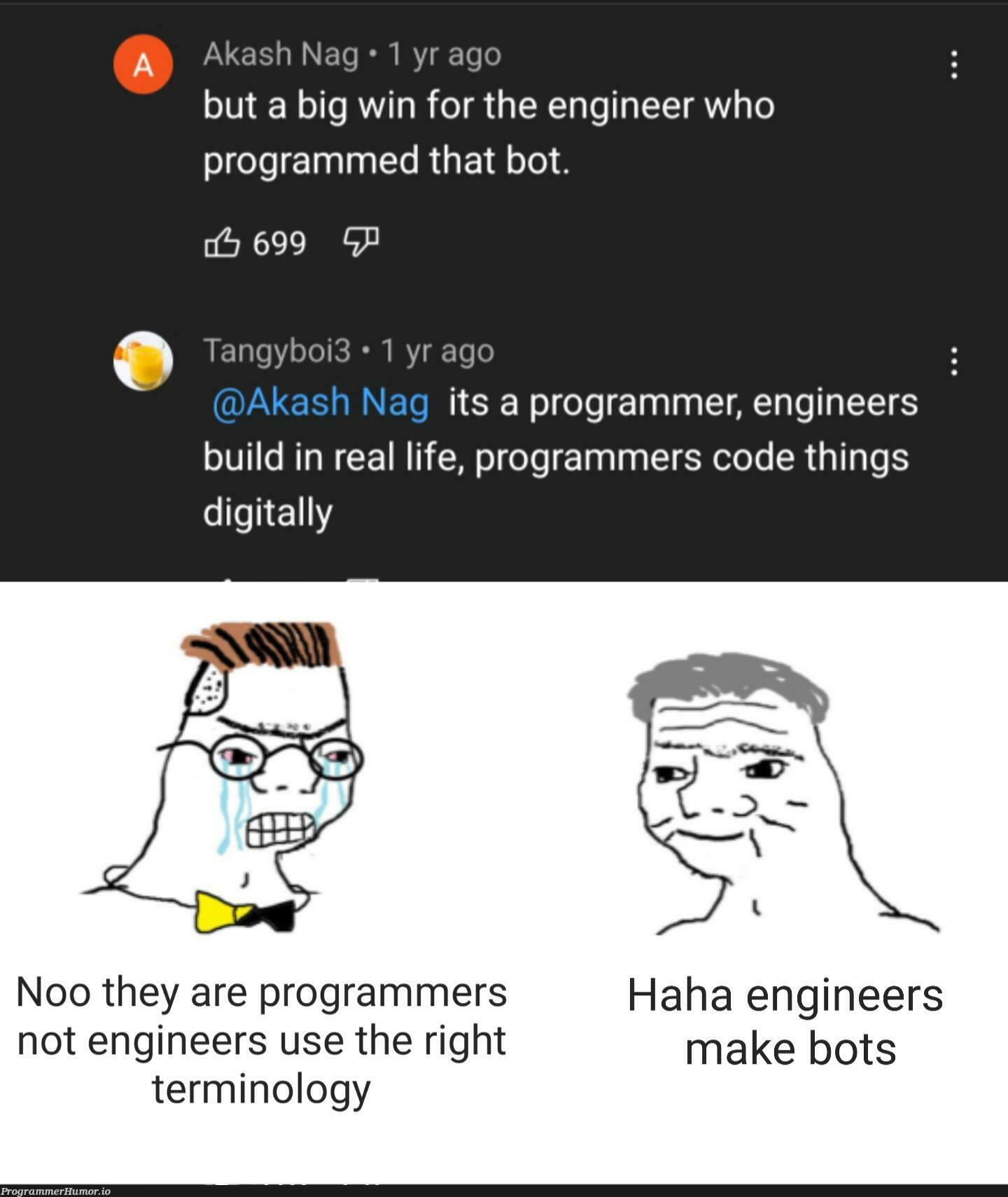 Average programmer getting triggered | programmer-memes, code-memes, engineer-memes, program-memes, git-memes, bot-memes | ProgrammerHumor.io