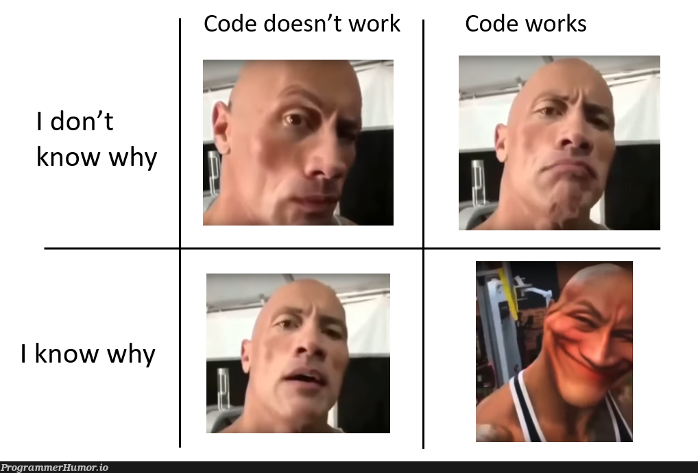 The four stages of software development | software-memes, code-memes, development-memes | ProgrammerHumor.io