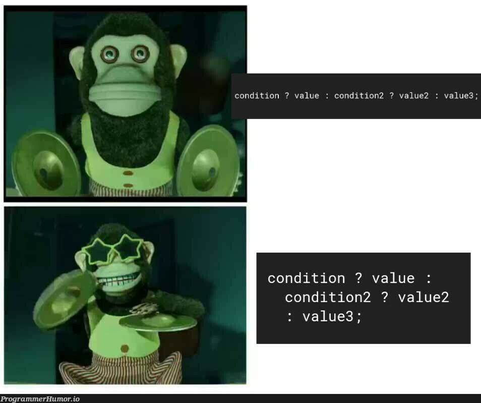 Ternary operators are the worst..unless you indent them right! | ProgrammerHumor.io