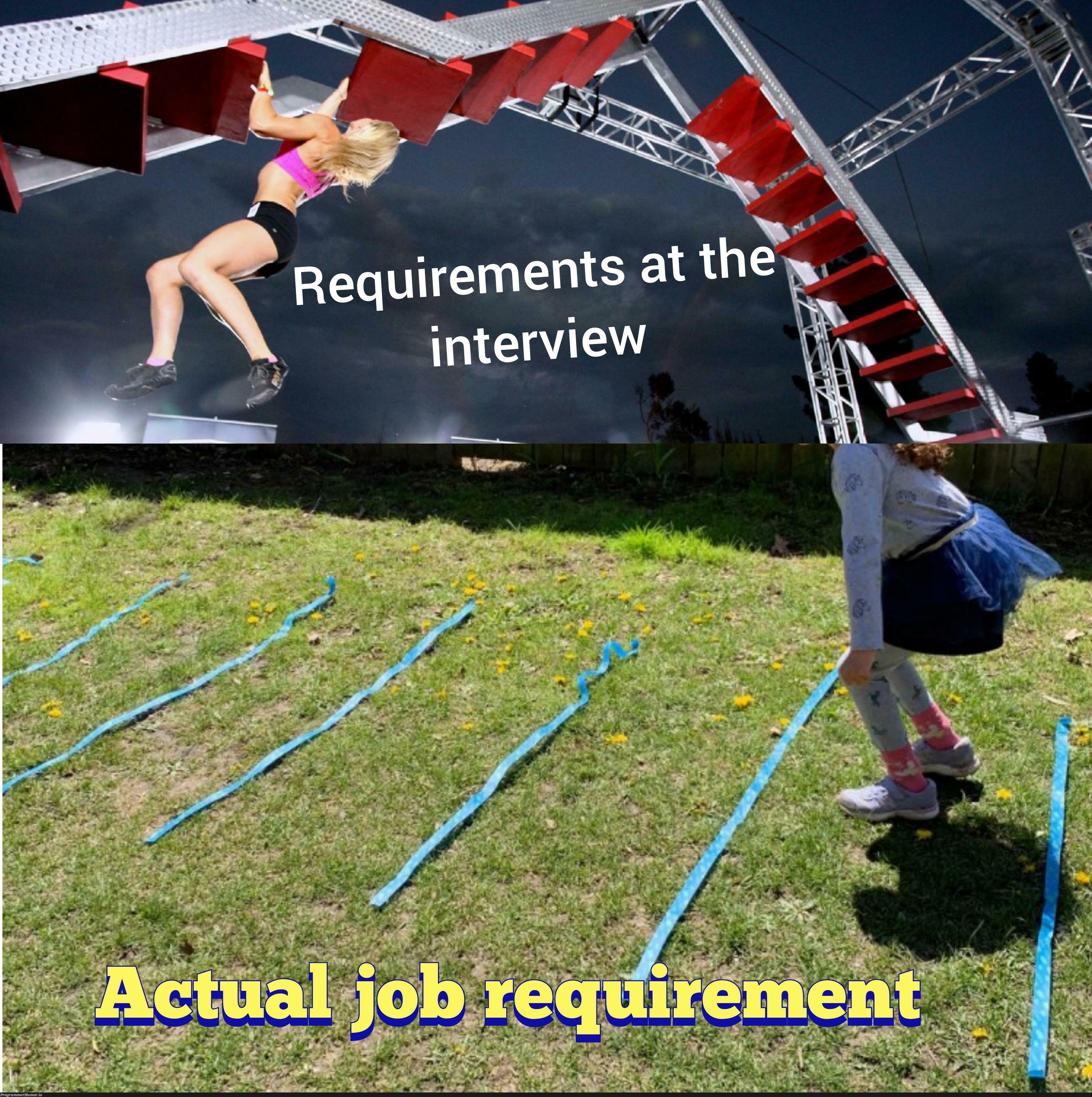 Has anyone had a job that actually used the skills required on the technical interview? | tech-memes, interview-memes | ProgrammerHumor.io