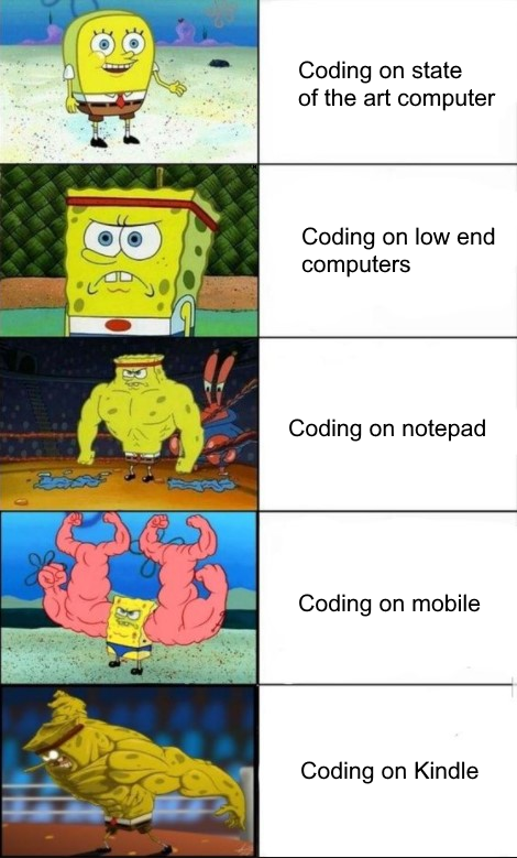 At least you can code on direct sunlight | coding-memes, code-memes, computer-memes, notepad-memes | ProgrammerHumor.io