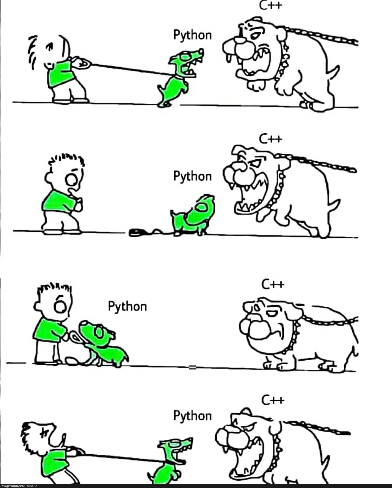 AHH yes, python is better than C++ | python-memes, c++-memes | ProgrammerHumor.io