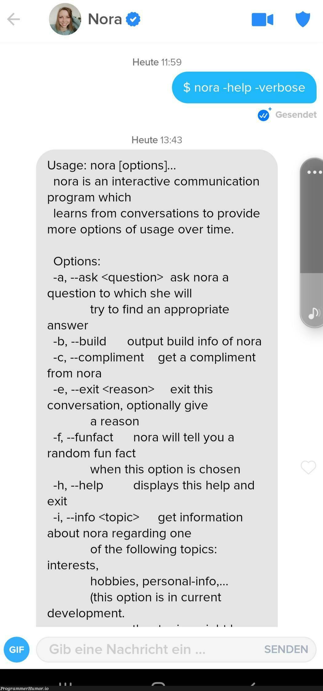 Her Bio said sysyadmin so i thought I'd give it a shot. Was not disappointed. Ignore my missing hyphens. | development-memes, program-memes, try-memes, random-memes, rest-memes, IT-memes, ide-memes, cs-memes | ProgrammerHumor.io