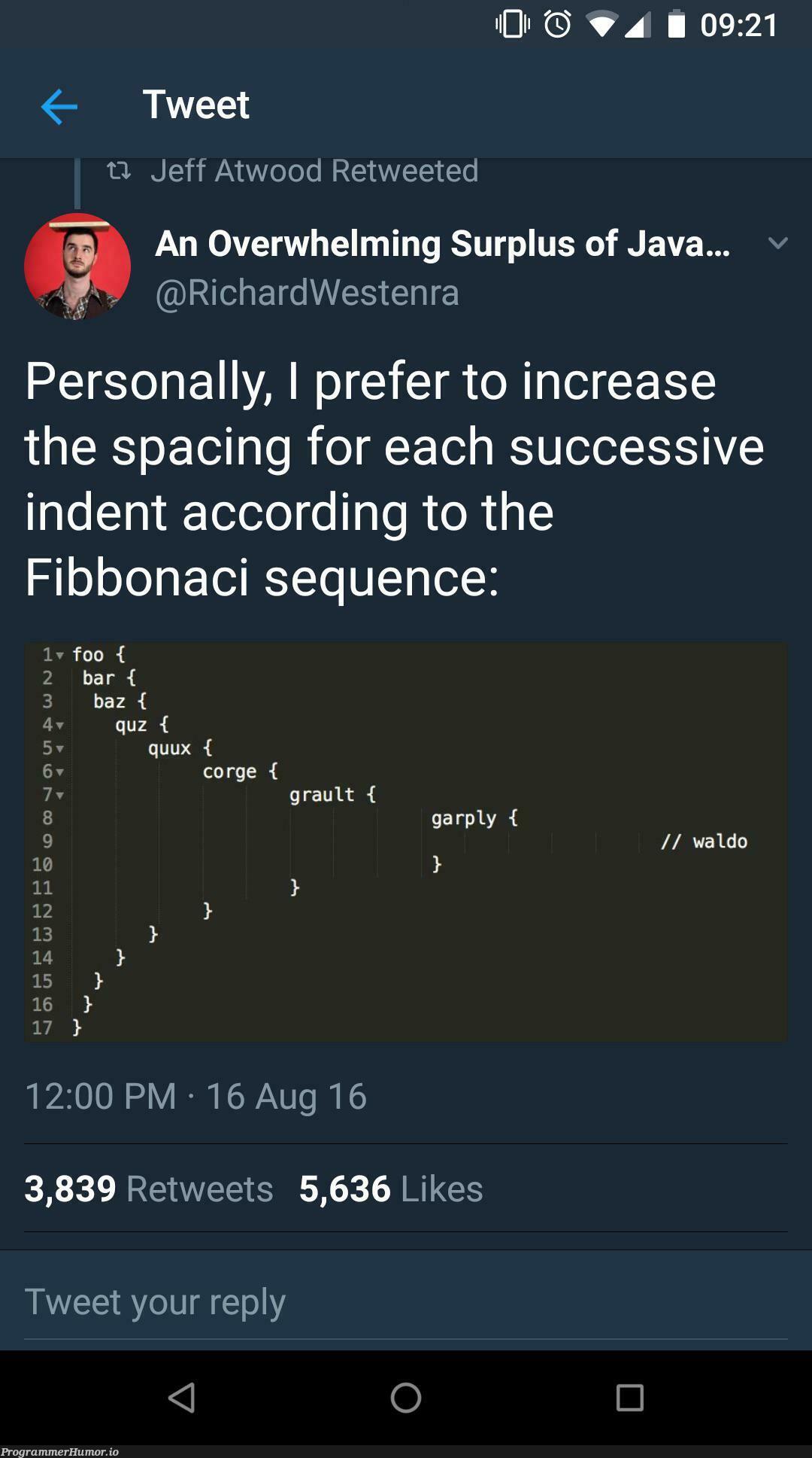 The indentation debate just ended | java-memes, retweet-memes, indentation-memes | ProgrammerHumor.io