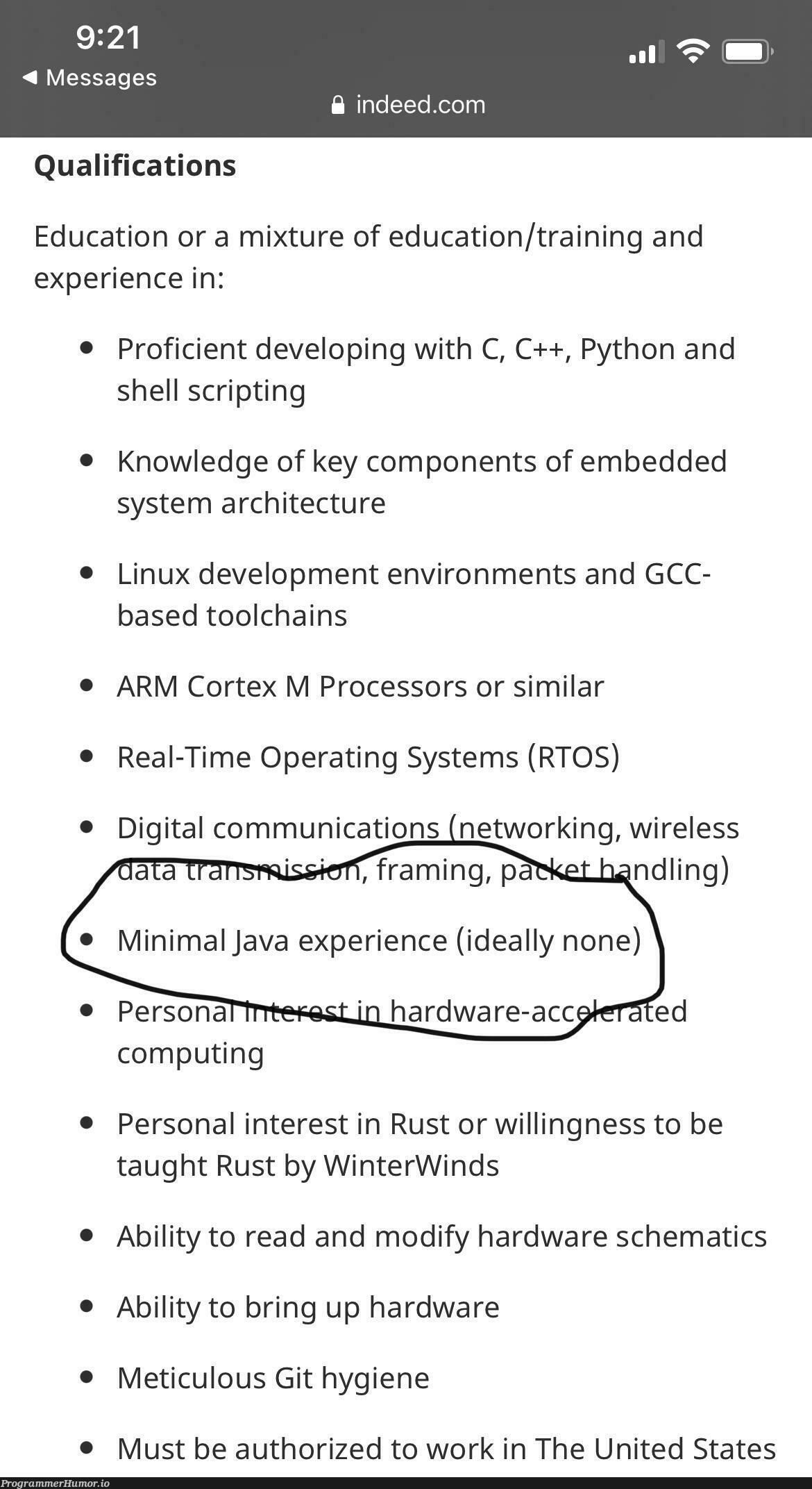 I wouldn’t want someone who knows Java either | java-memes, python-memes, development-memes, linux-memes, ux-memes, computing-memes, c++-memes, git-memes, hardware-memes, rest-memes, shell-memes, network-memes, edge-memes, component-memes, train-memes, cs-memes, rust-memes, operating system-memes | ProgrammerHumor.io