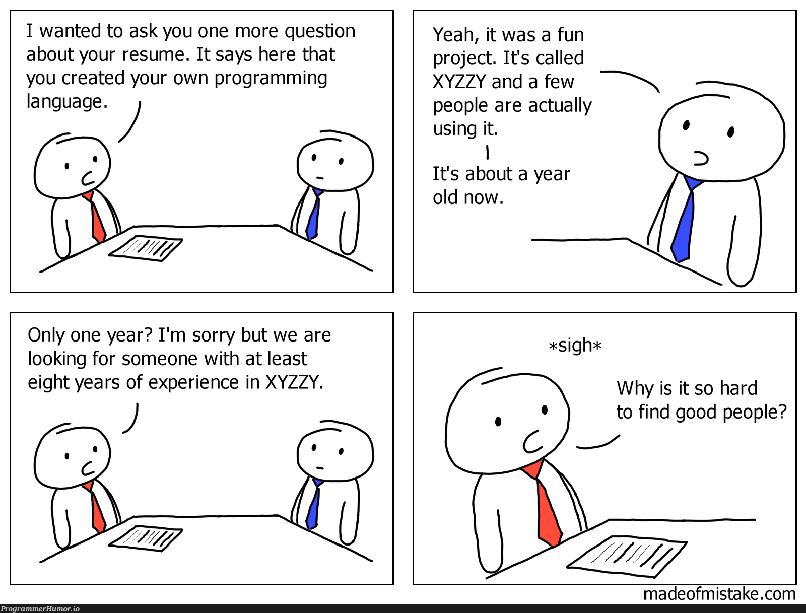 Programming Interview | programming-memes, program-memes, IT-memes, language-memes, programming language-memes, interview-memes | ProgrammerHumor.io