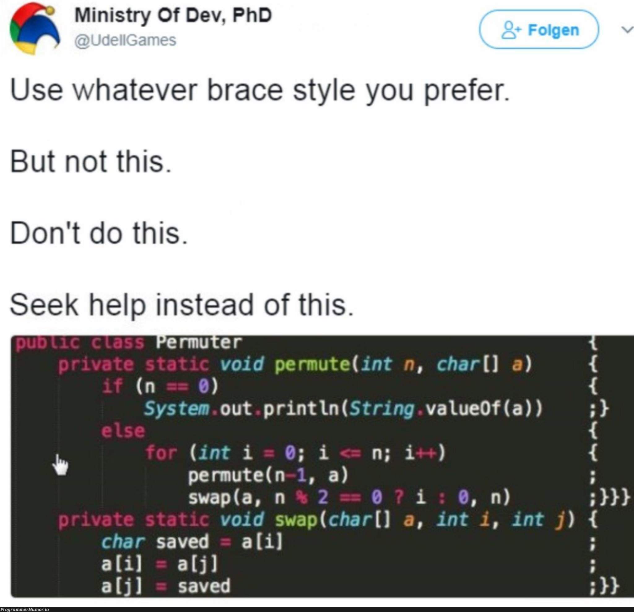 Just don't... | try-memes, string-memes | ProgrammerHumor.io