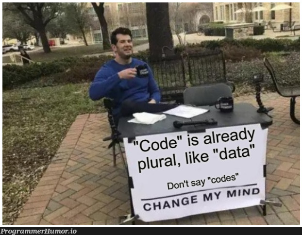 It's "code " not "codes" | code-memes | ProgrammerHumor.io