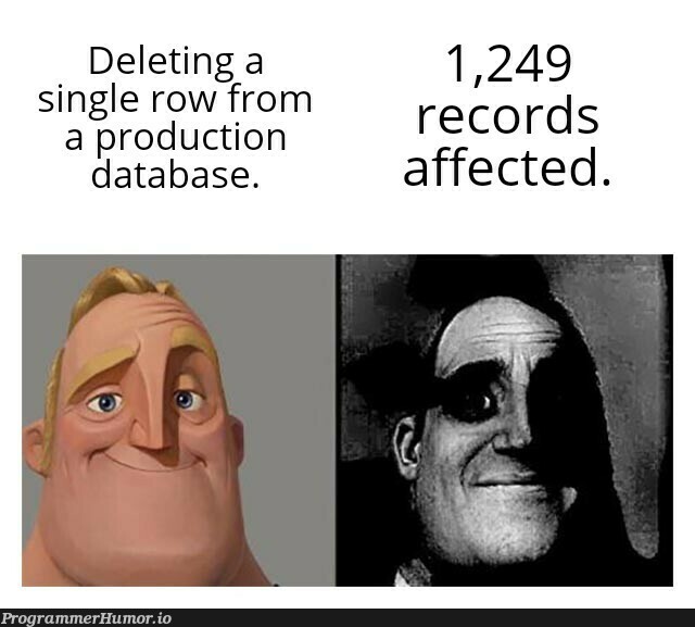 Ah, the feeling of tanking a production server. | server-memes, data-memes, database-memes, production-memes, rds-memes, product-memes | ProgrammerHumor.io
