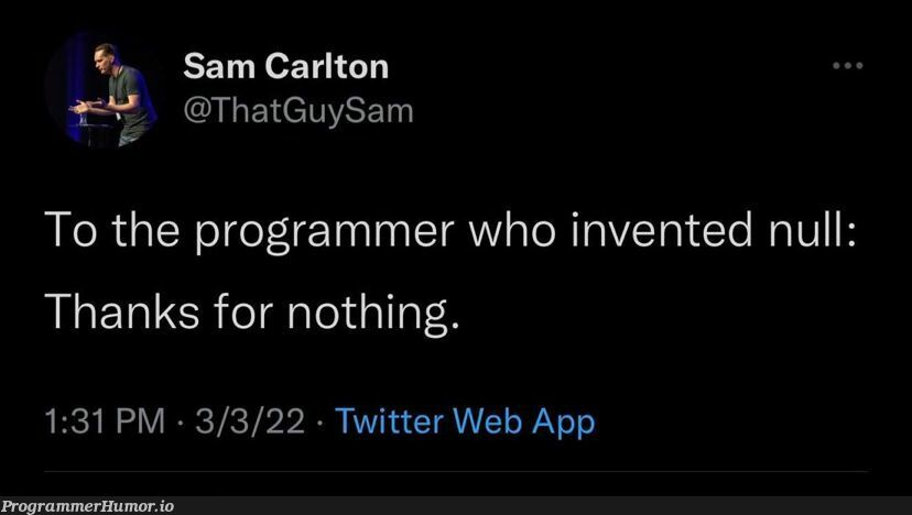 Thanks for Nothing! | programmer-memes, web-memes, program-memes, twitter-memes | ProgrammerHumor.io