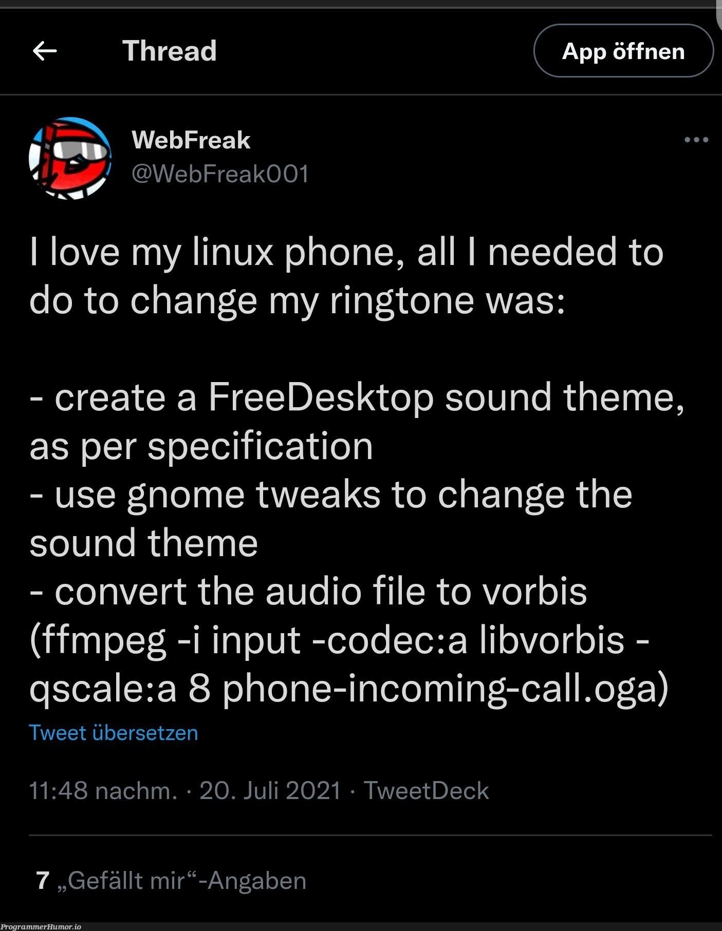 Found this gem on twitter today | code-memes, linux-memes, web-memes, ux-memes, twitter-memes | ProgrammerHumor.io