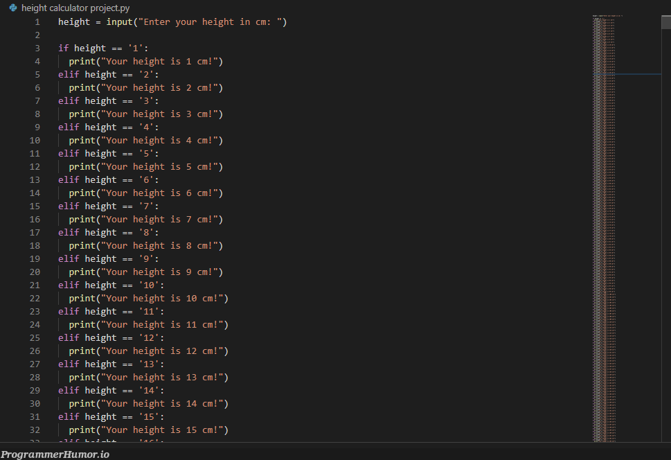 Did I do the height calculator correctly? It supports heights up to 99999 cm! | IT-memes | ProgrammerHumor.io