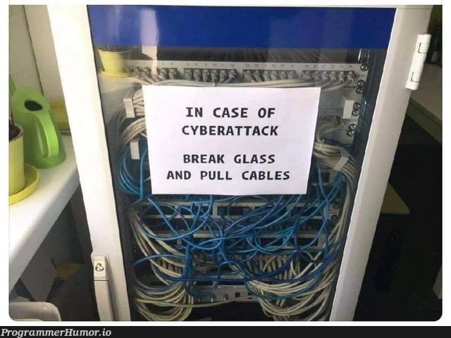 We need a little tiny hammer to break the glass... | ProgrammerHumor.io