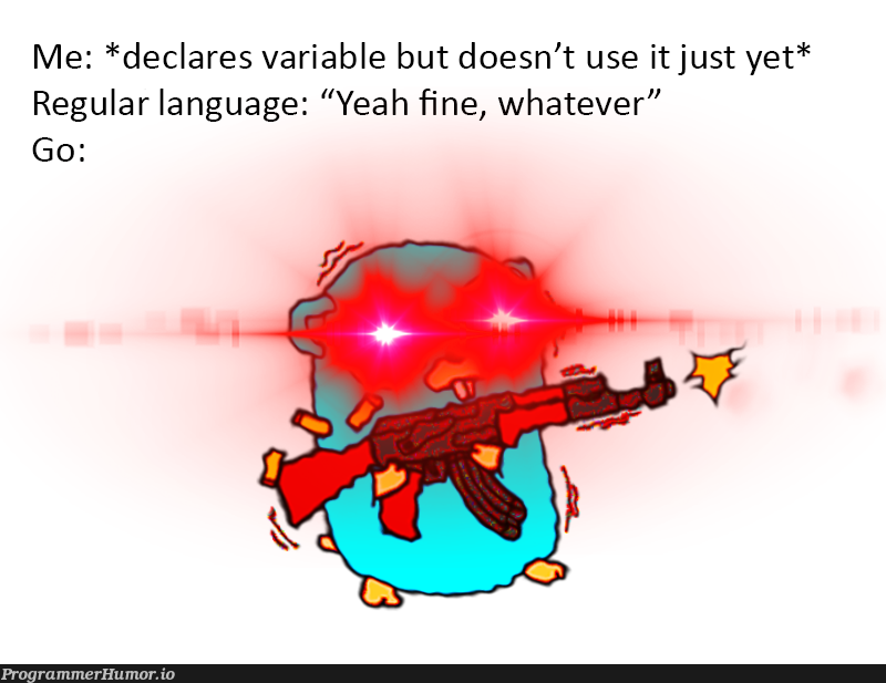 So I just started learning Go... | IT-memes, language-memes | ProgrammerHumor.io