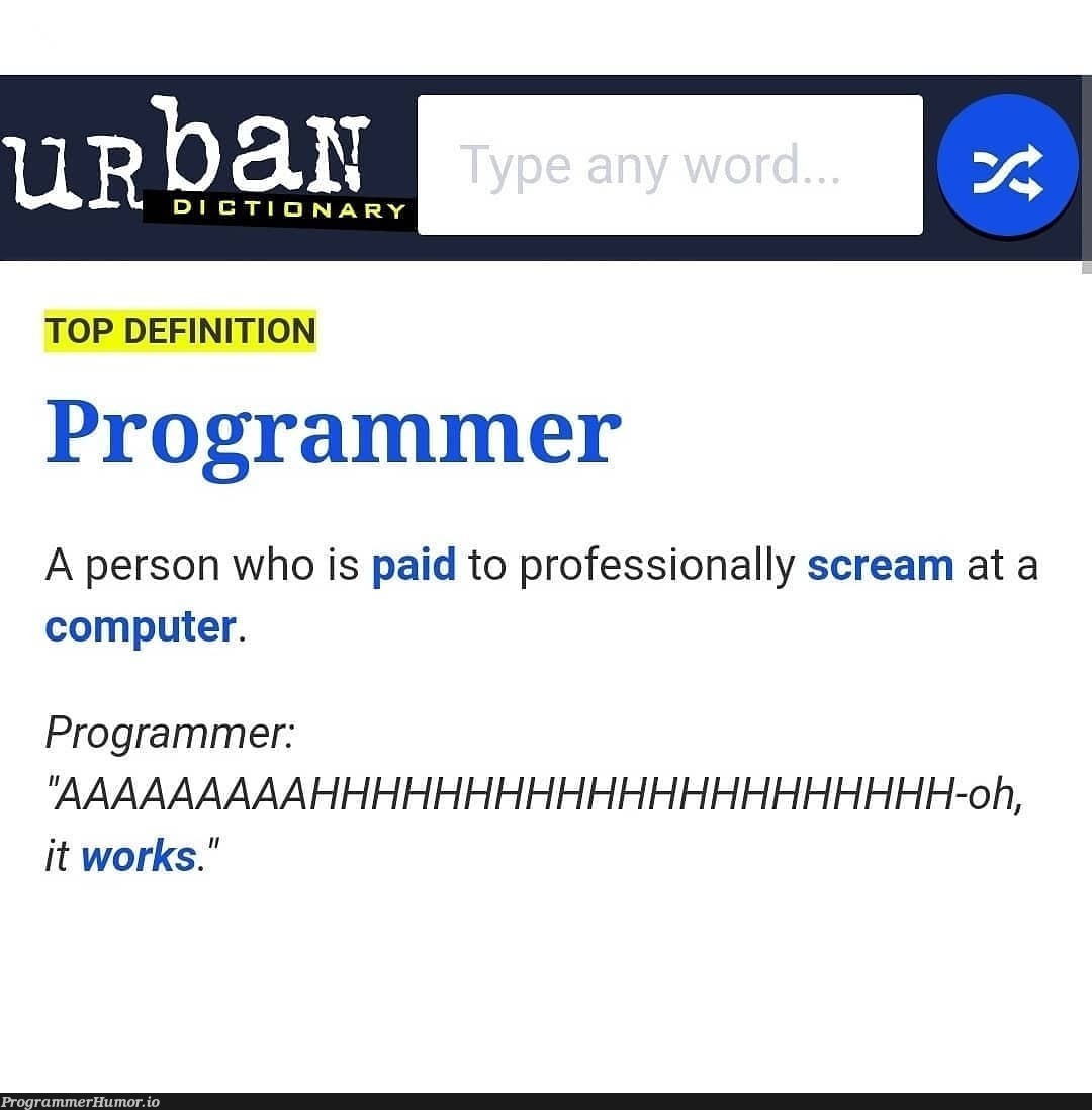 Internal screaming counts too | programmer-memes, computer-memes, program-memes, IT-memes | ProgrammerHumor.io