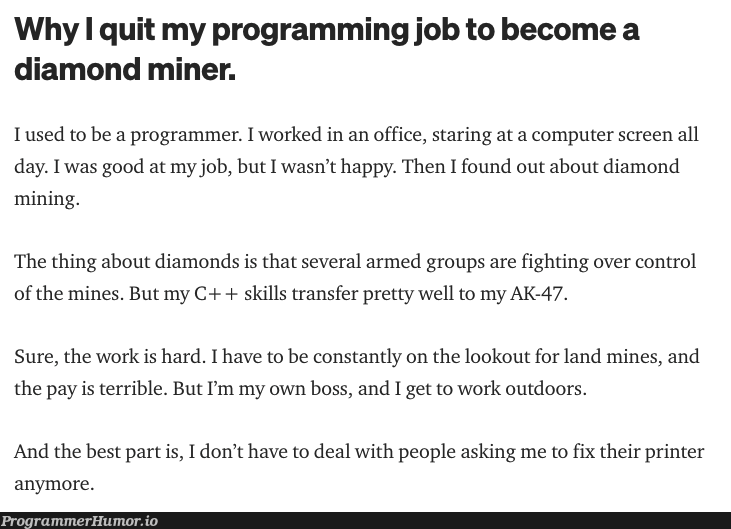 follow your dreams | programming-memes, programmer-memes, computer-memes, program-memes, fix-memes, mining-memes | ProgrammerHumor.io