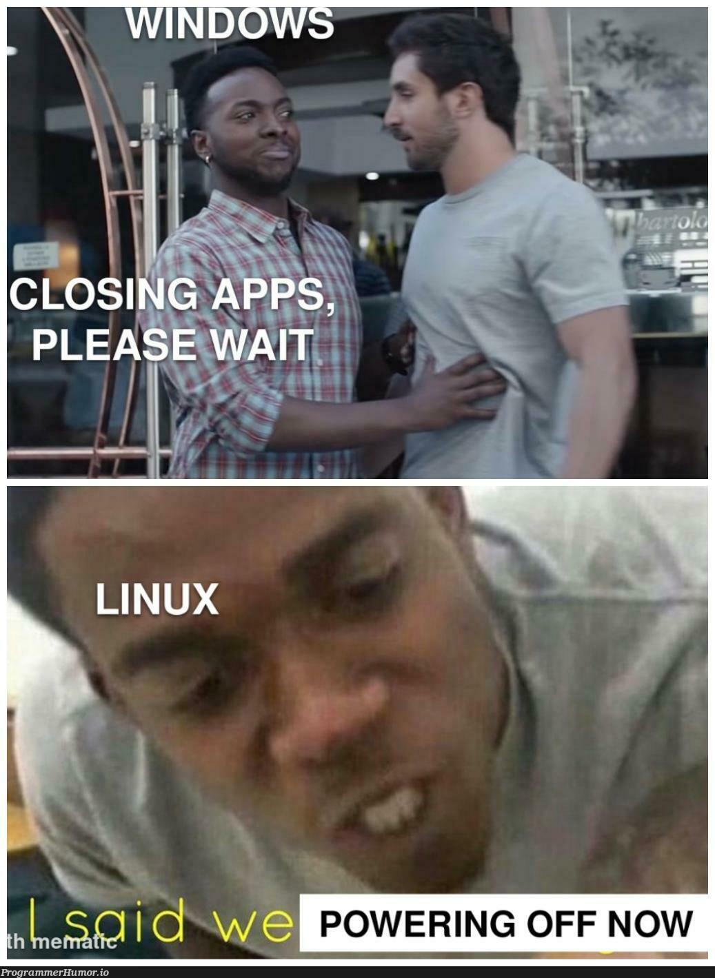 Shutting down your pc | ProgrammerHumor.io