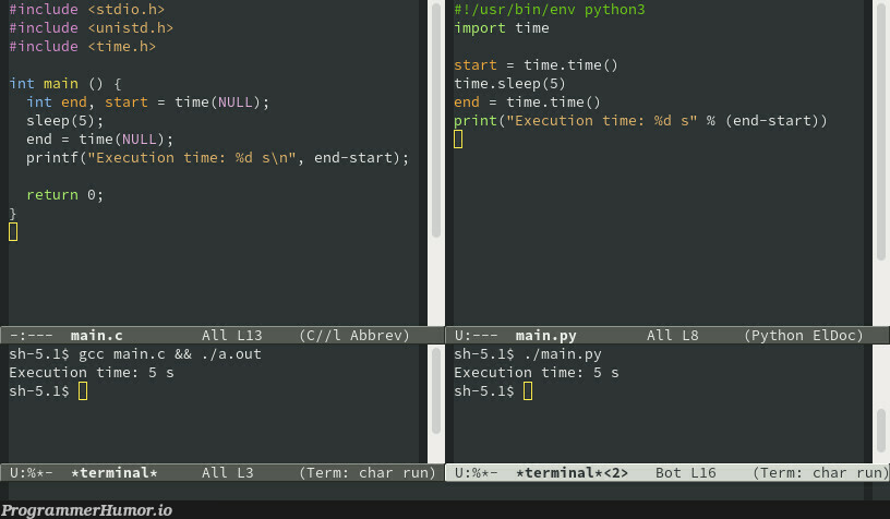 The final benchmark: We can now end the speed debate about C vs Python | python-memes, c-memes | ProgrammerHumor.io