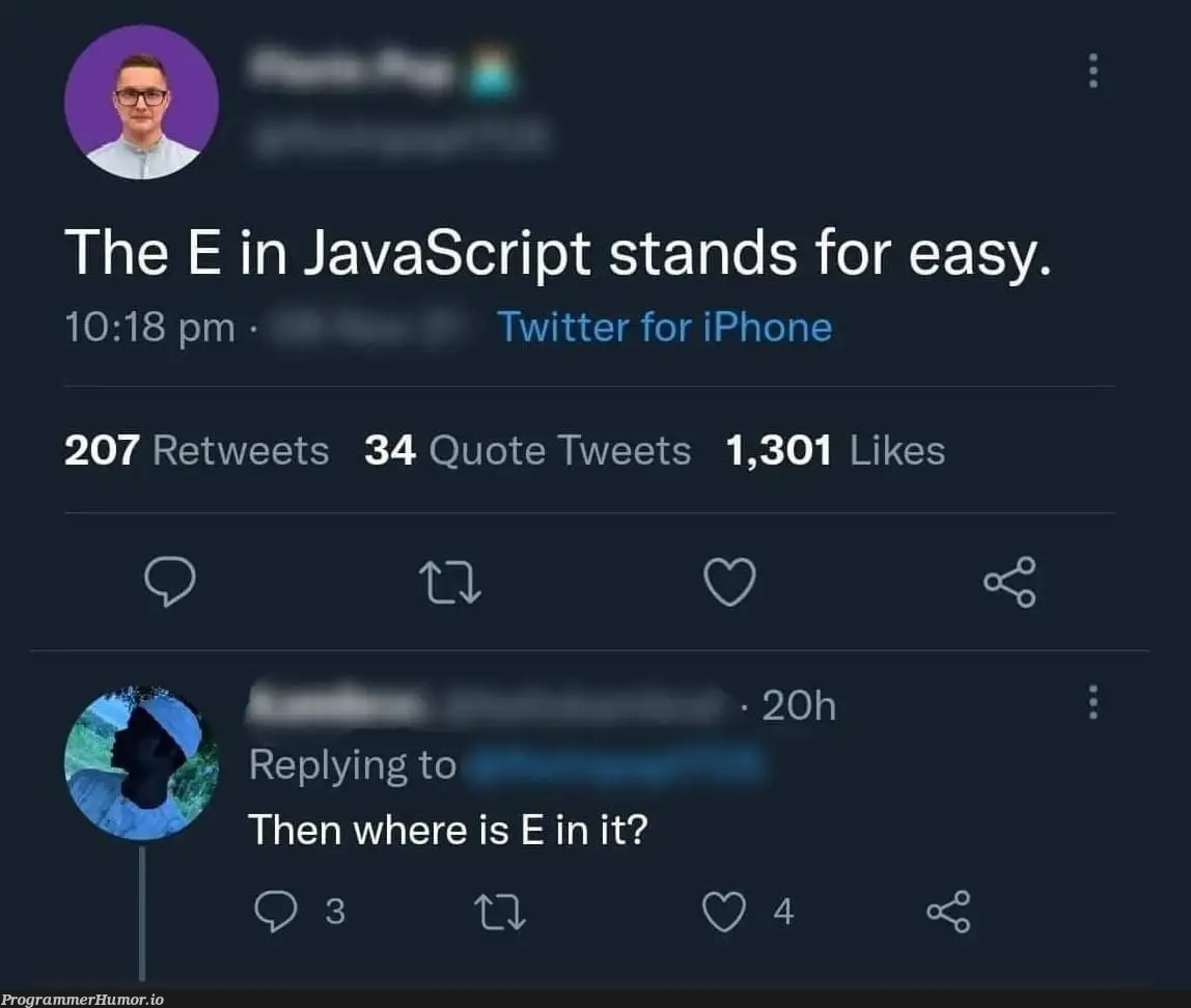 JavaScript s*cks | javascript-memes, java-memes, iphone-memes, twitter-memes, retweet-memes | ProgrammerHumor.io