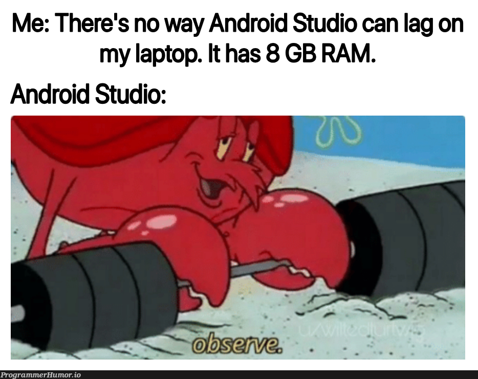 Cries in build.gradle | android-memes, android studio-memes, gradle-memes, IT-memes, laptop-memes | ProgrammerHumor.io