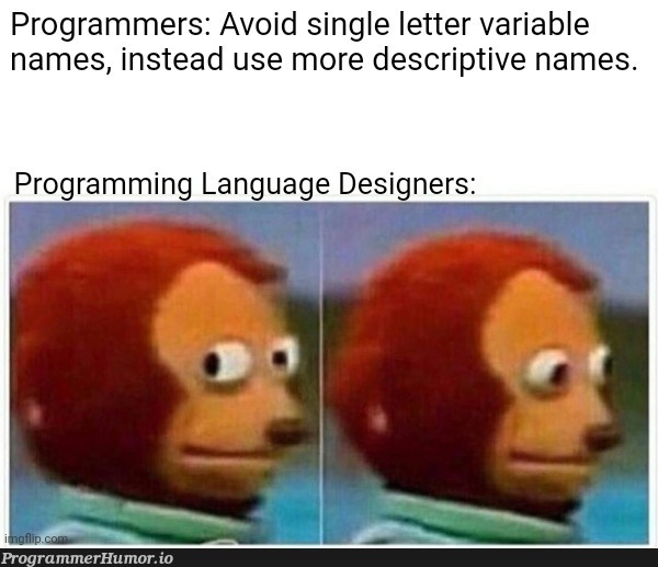 Fun fact: R is called R partly because there was an S programming language | programming-memes, programmer-memes, design-memes, designer-memes, program-memes, variable name-memes, language-memes, programming language-memes | ProgrammerHumor.io