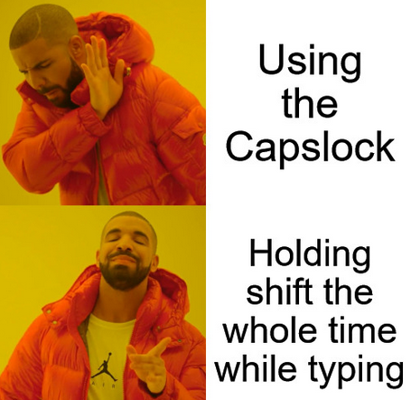 When I have to type something in all caps ( I can't be the only one ) | loc-memes, lock-memes | ProgrammerHumor.io