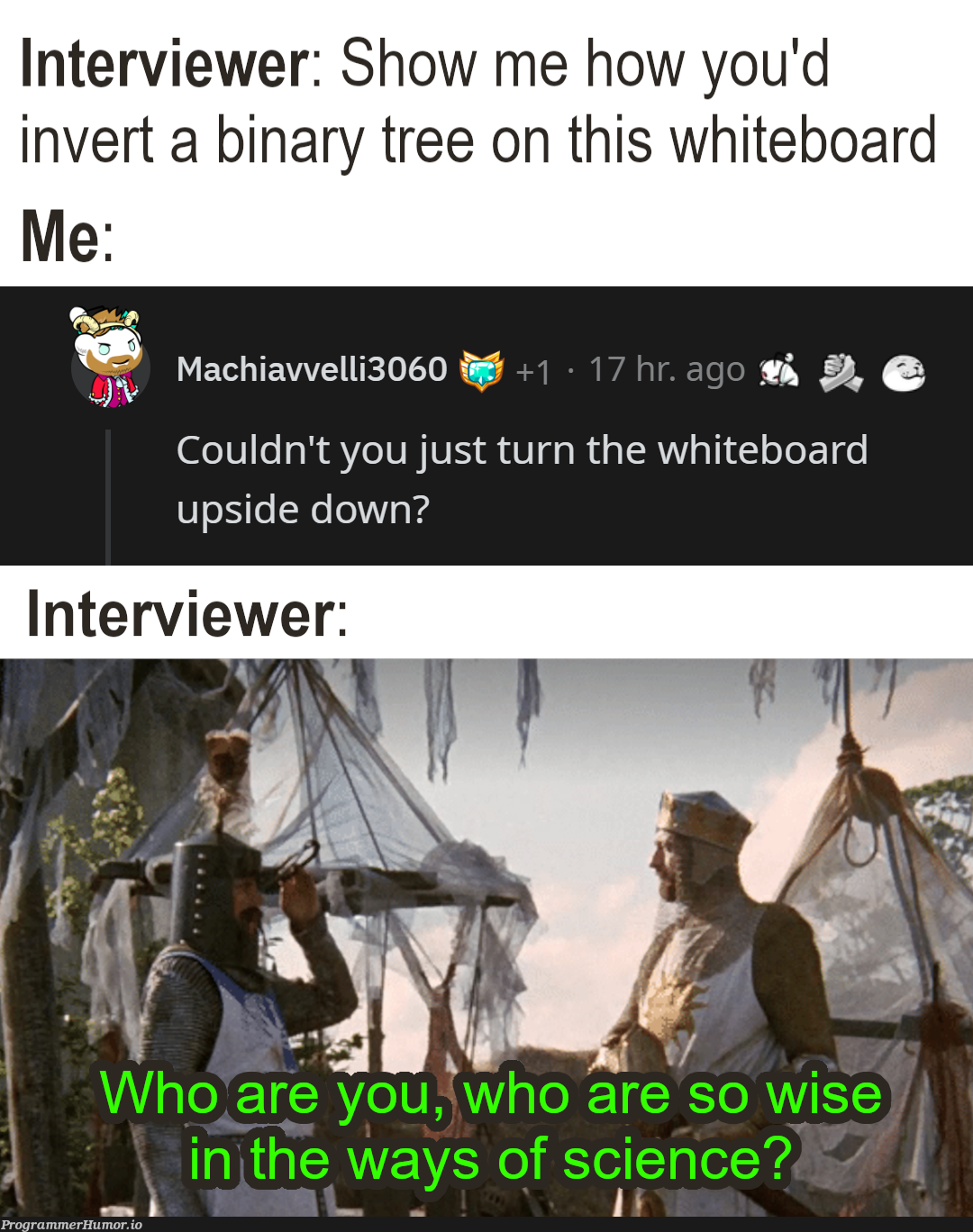 You're hired | ide-memes, mac-memes, binary-memes, interview-memes | ProgrammerHumor.io