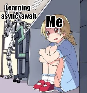 Async/await makes me want to cry | ProgrammerHumor.io