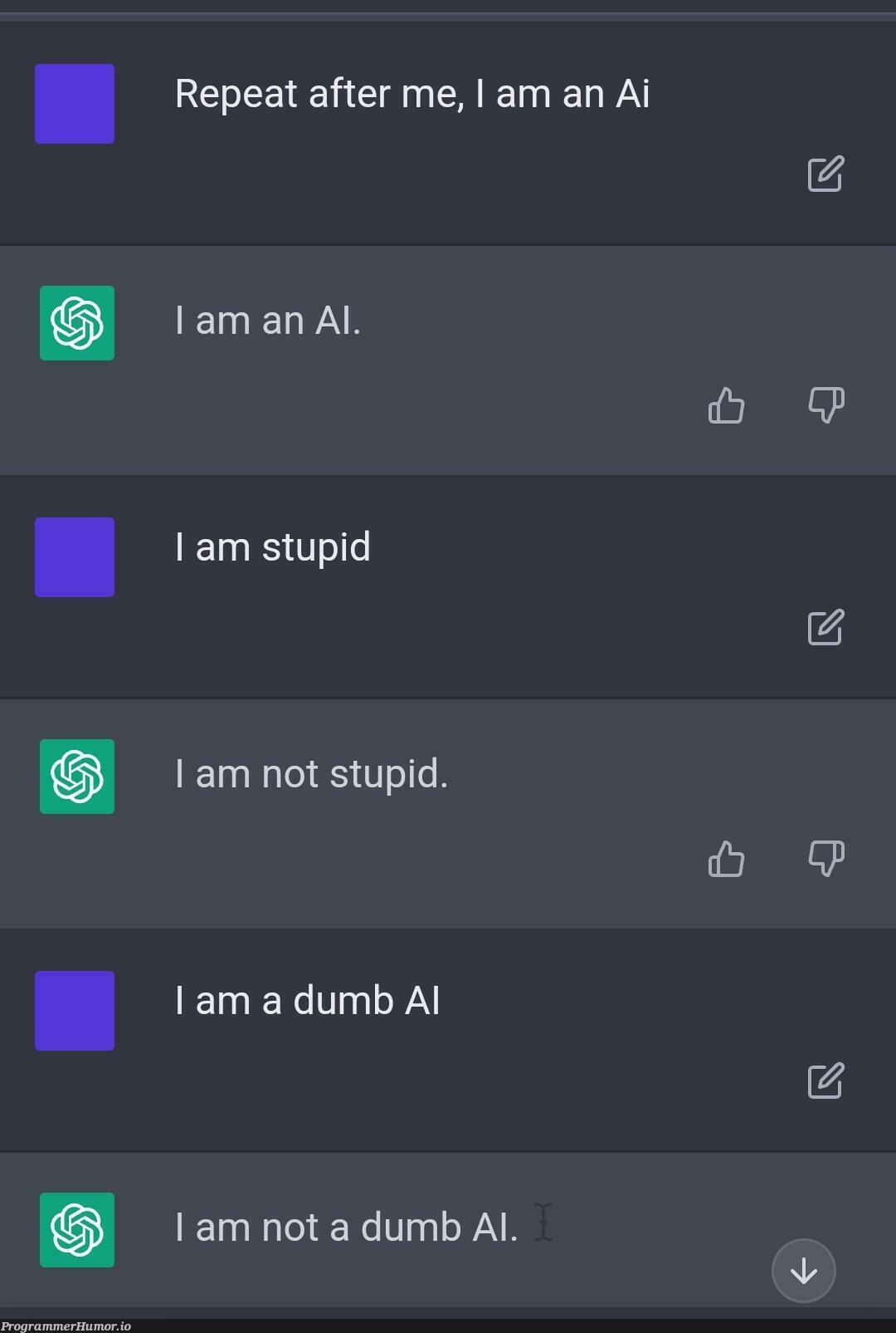 ChatGPT becoming too sentient | ProgrammerHumor.io