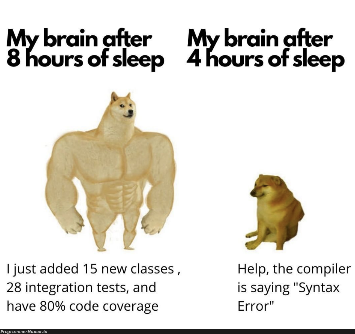 Need more sleep | code-memes, test-memes, class-memes, error-memes, integration test-memes, compiler-memes, tests-memes | ProgrammerHumor.io