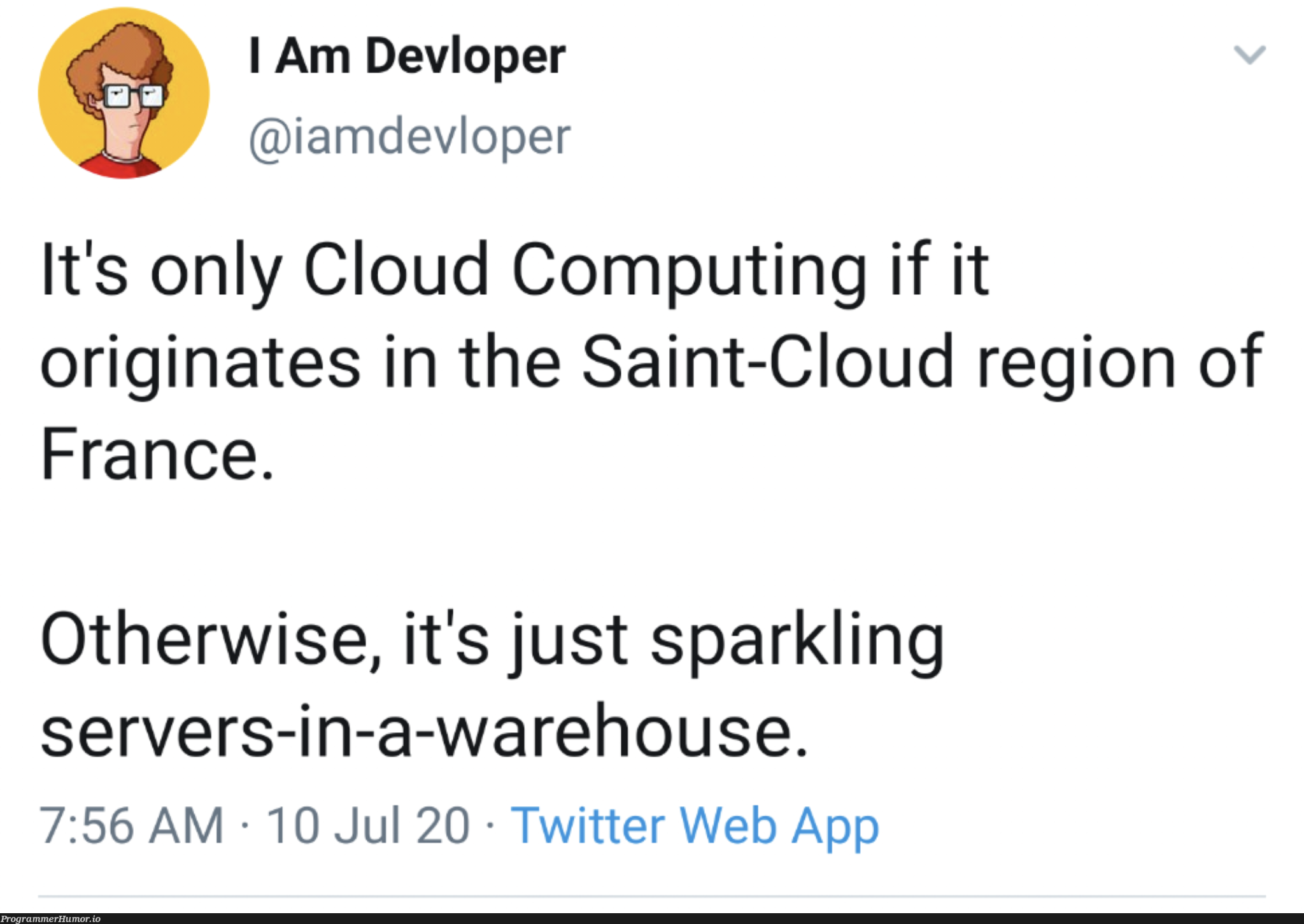 Sparkling servers-in-a-warehouse | web-memes, computing-memes, server-memes, servers-memes, IT-memes, cloud-memes, spark-memes, twitter-memes | ProgrammerHumor.io