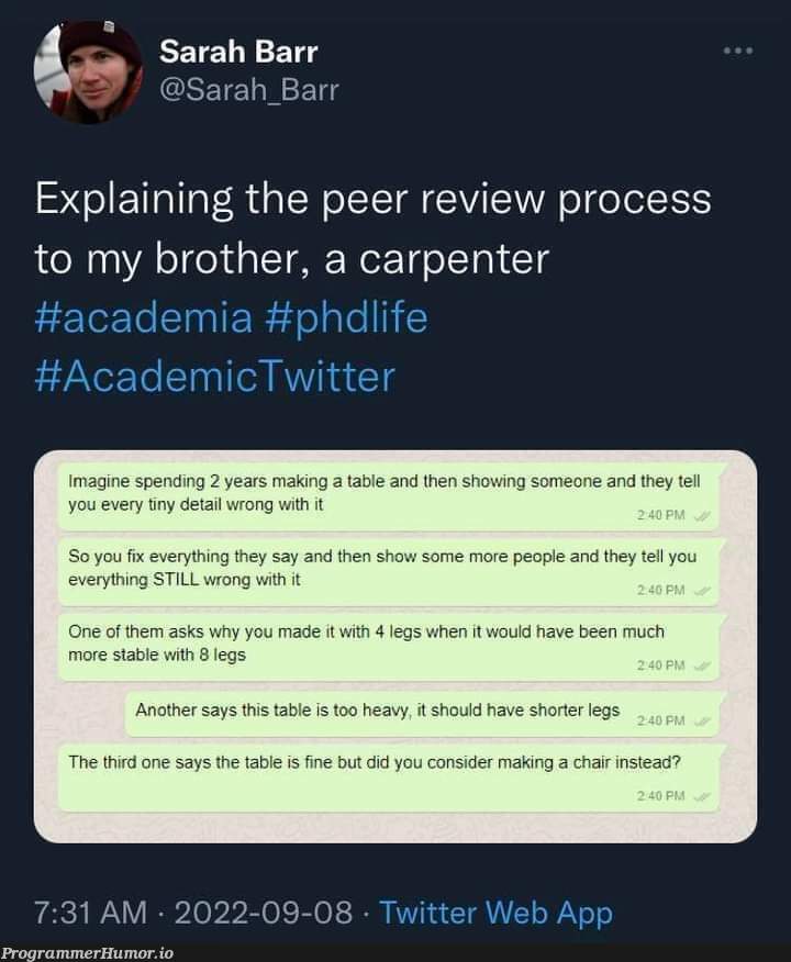 Looks like peer review is awfully similar to a pull request | fix-memes, IT-memes, ide-memes | ProgrammerHumor.io