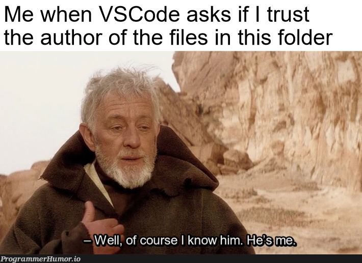 Do I trust myself? | code-memes, vscode-memes, rust-memes | ProgrammerHumor.io