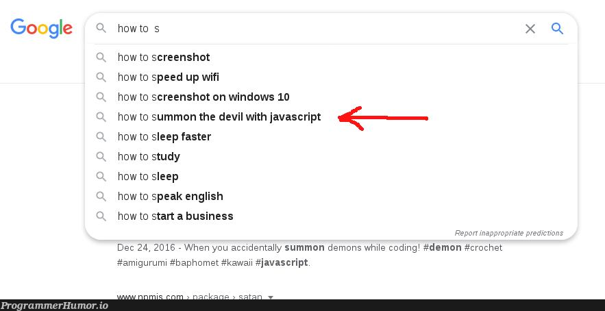 devil.summon() | coding-memes, javascript-memes, java-memes, google-memes, windows-memes, ide-memes, wifi-memes | ProgrammerHumor.io