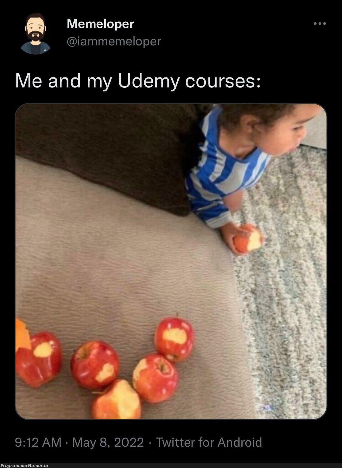 Me and my Udemy courses | android-memes, twitter-memes | ProgrammerHumor.io