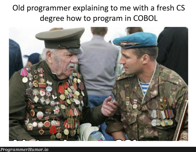 How to program in COBOL...! | programmer-memes, program-memes, cs-memes, cs degree-memes | ProgrammerHumor.io