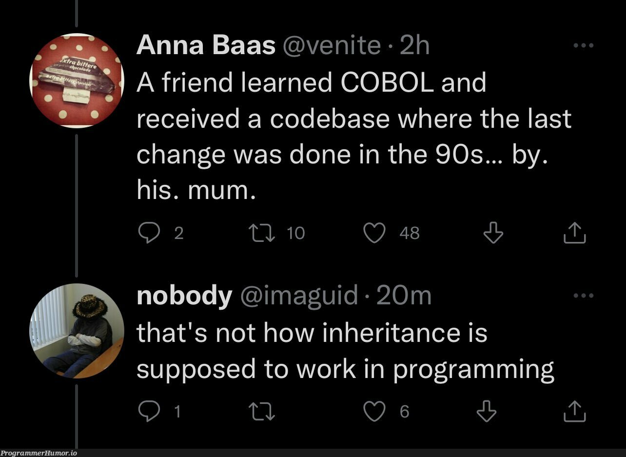 How inheritance works | programming-memes, code-memes, program-memes | ProgrammerHumor.io