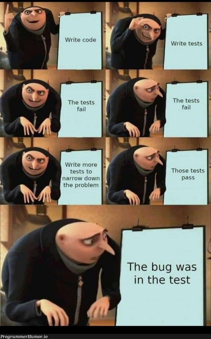 Full Procedure of Coding from Beginning to End | coding-memes, test-memes, bug-memes, tests-memes | ProgrammerHumor.io