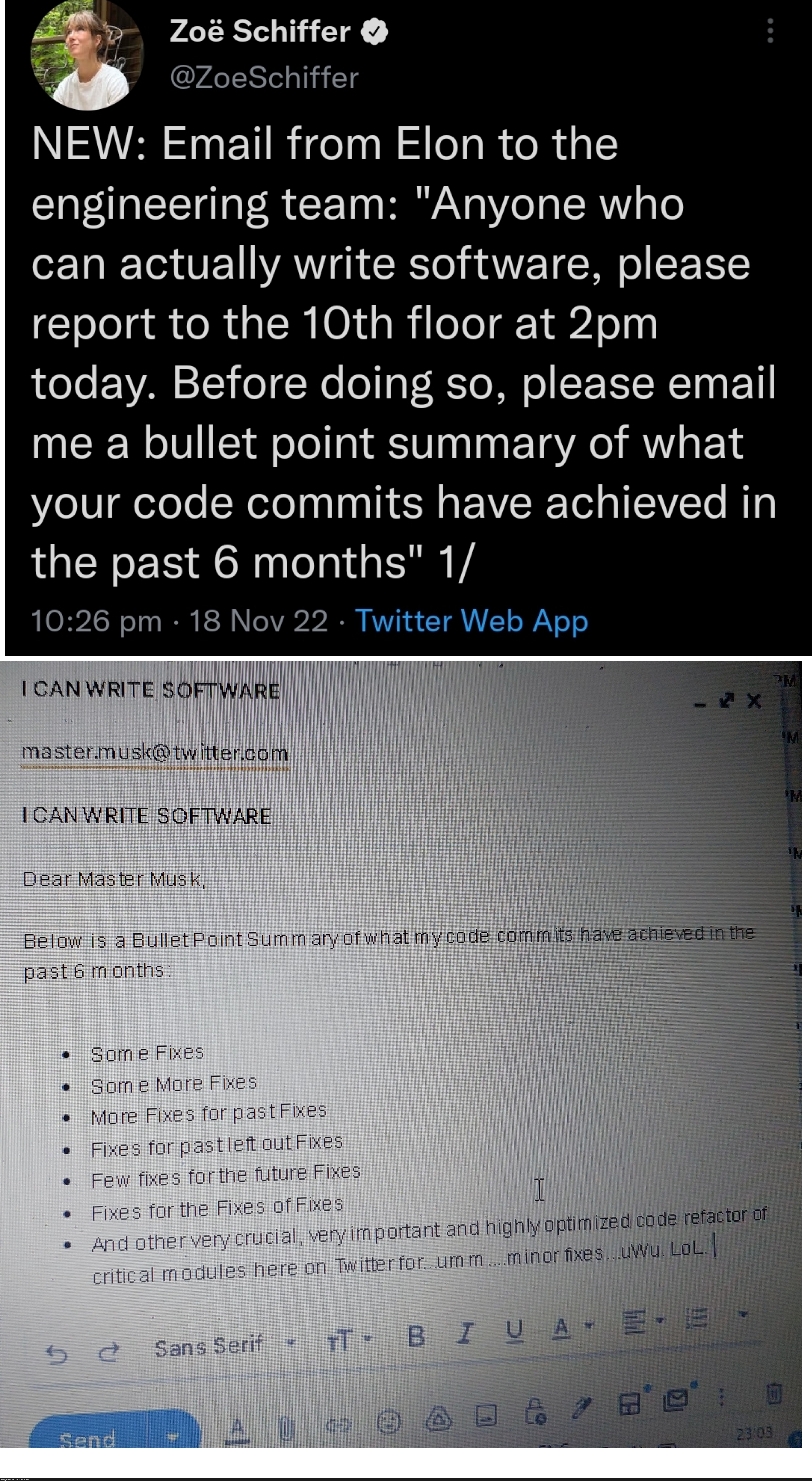 Help me write an email to my "Master" it's Urgent. | software-memes, code-memes, web-memes, engineer-memes, engineering-memes, email-memes, fix-memes, IT-memes, ML-memes, twitter-memes | ProgrammerHumor.io