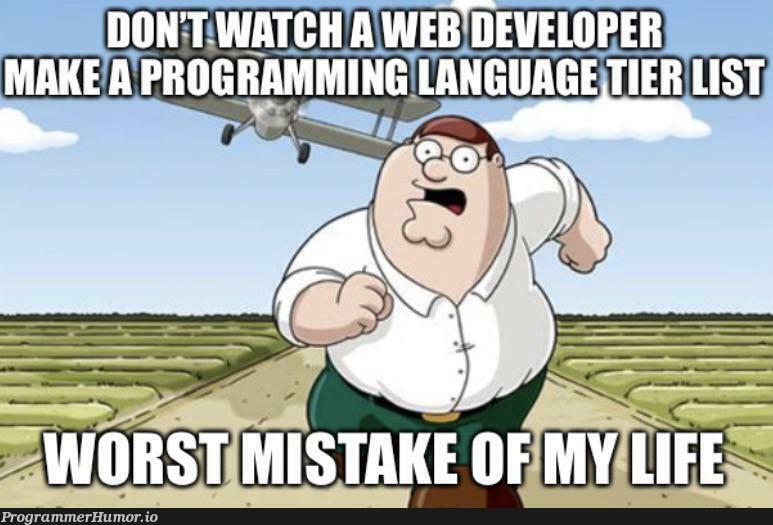 HTML was ranked an S tier language | html-memes, ML-memes, language-memes | ProgrammerHumor.io