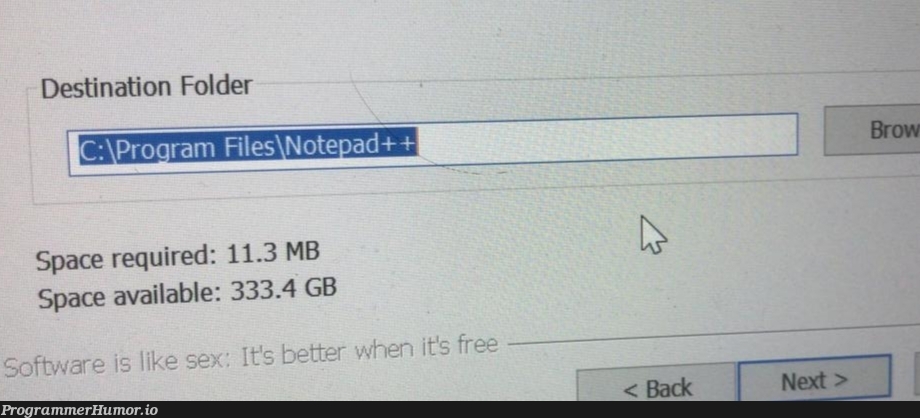 Which one of you coded this installer? | software-memes, code-memes, space-memes | ProgrammerHumor.io