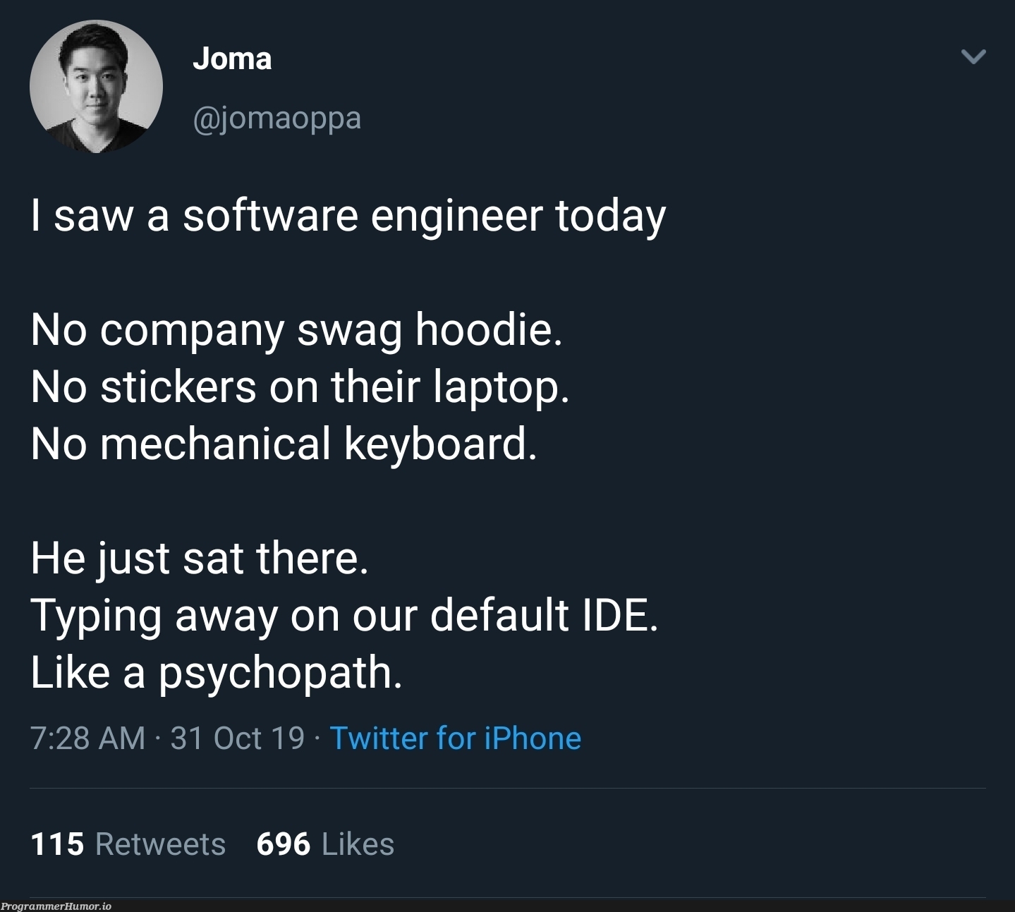 He wasn't in the Starbucks. | software-memes, engineer-memes, software engineer-memes, iphone-memes, ide-memes, laptop-memes, twitter-memes, retweet-memes | ProgrammerHumor.io