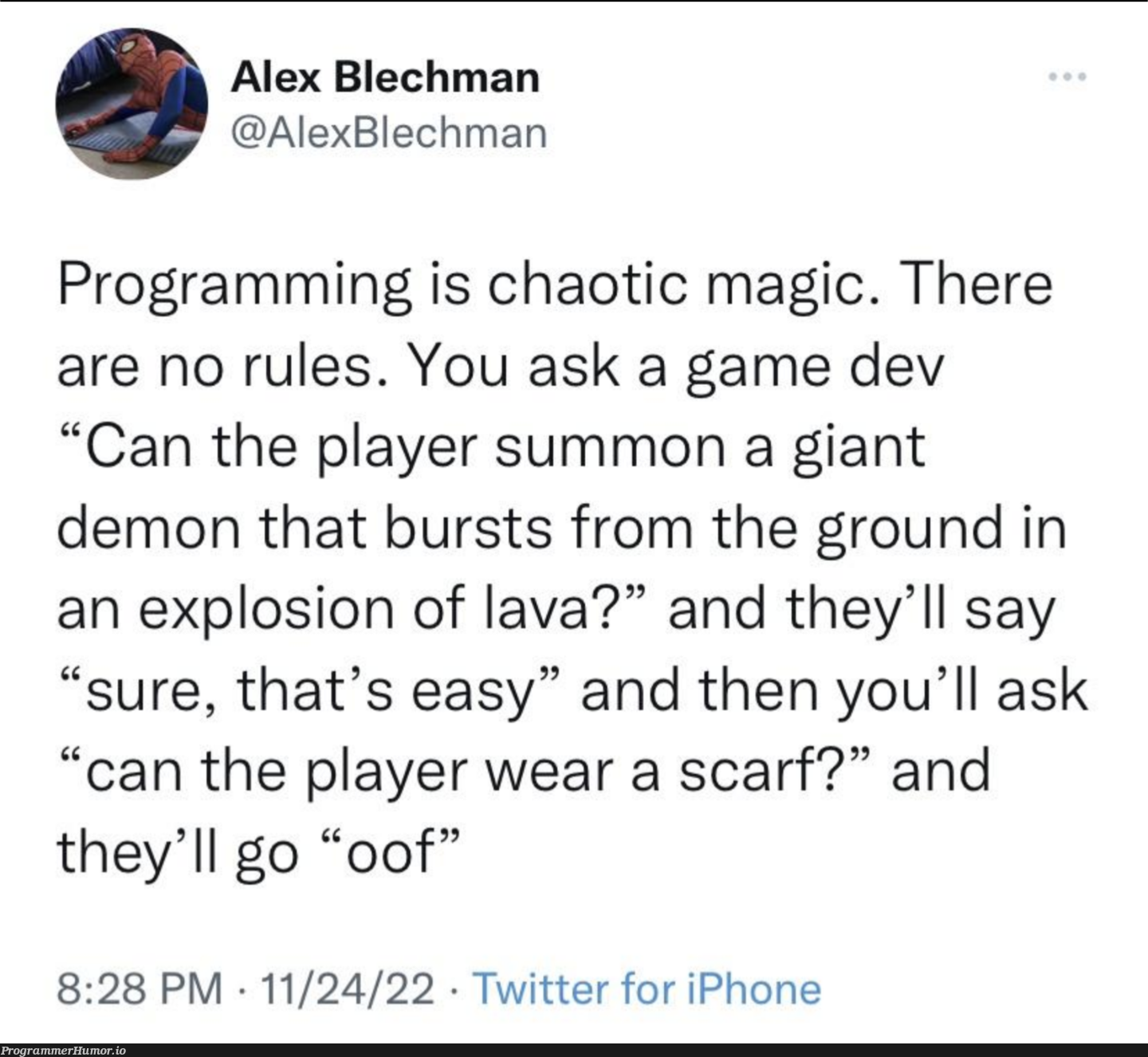 chaotic magic | programming-memes, iphone-memes, program-memes, twitter-memes | ProgrammerHumor.io