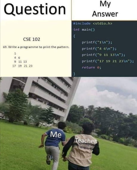 Best answer. | cs-memes, cse-memes | ProgrammerHumor.io