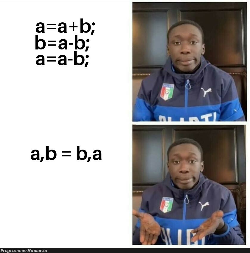 Swap(a,b) | ProgrammerHumor.io