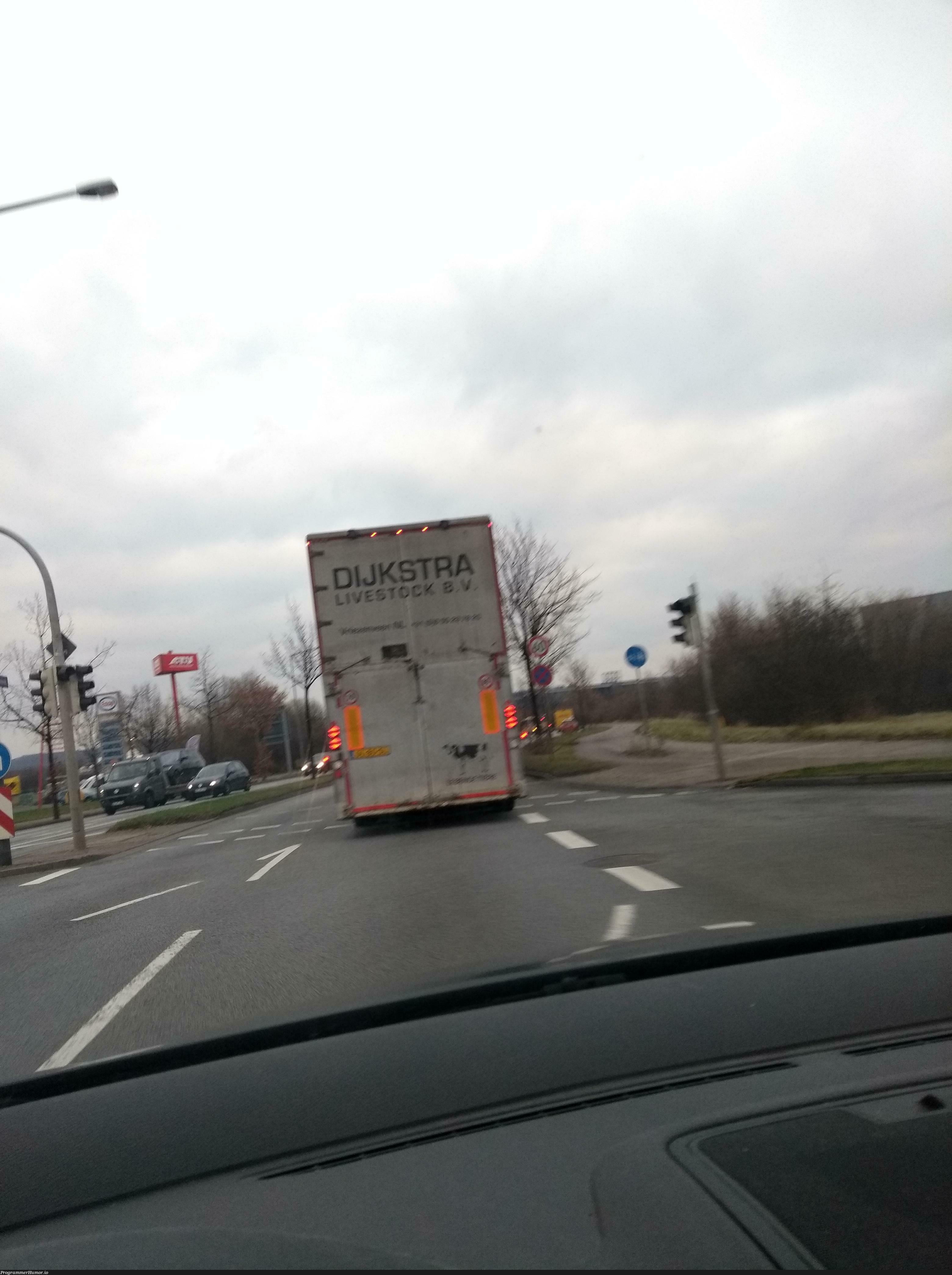 This truck always finds the shortest route | test-memes | ProgrammerHumor.io