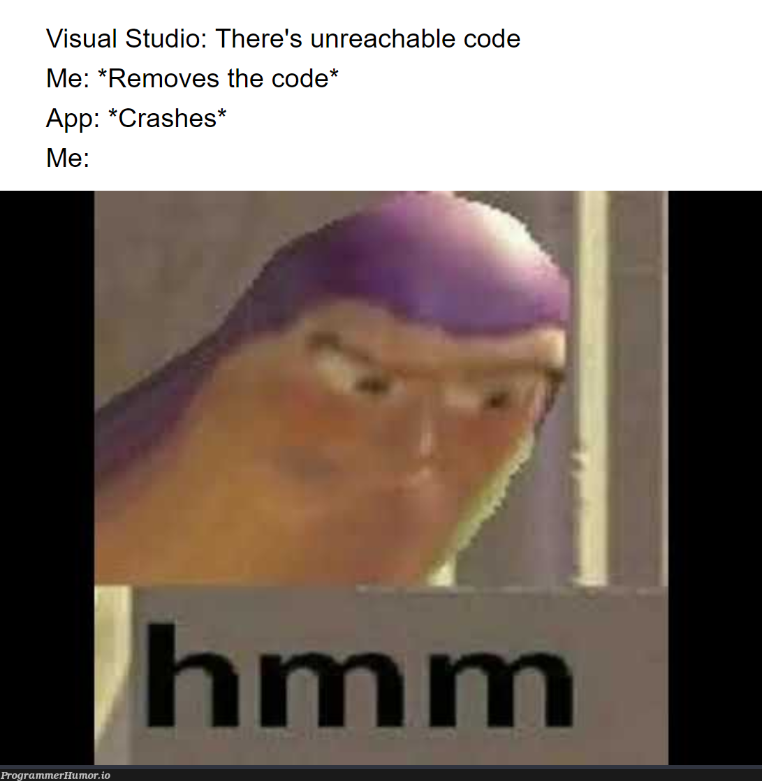 Big thonk | code-memes, visual studio-memes, crash-memes | ProgrammerHumor.io