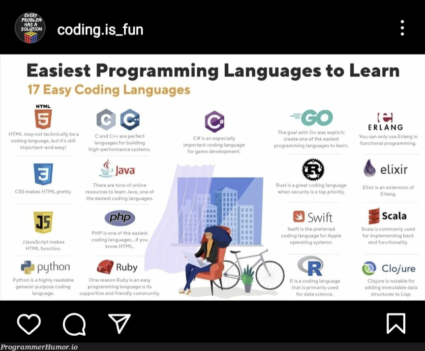 Found on Instagram... I guess C++ is easy now | programming-memes, coding-memes, java-memes, python-memes, program-memes, c++-memes, swift-memes, ruby-memes, language-memes, programming language-memes | ProgrammerHumor.io