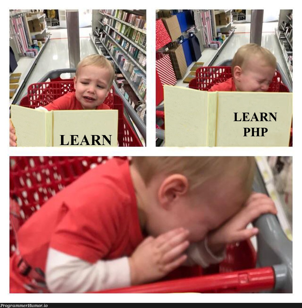 When you start learning PHP | php-memes | ProgrammerHumor.io